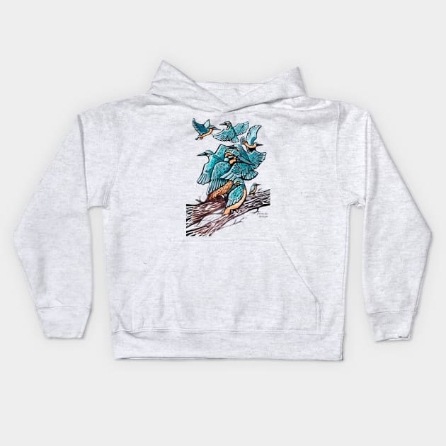 Kingfisher group Kids Hoodie by mnutz